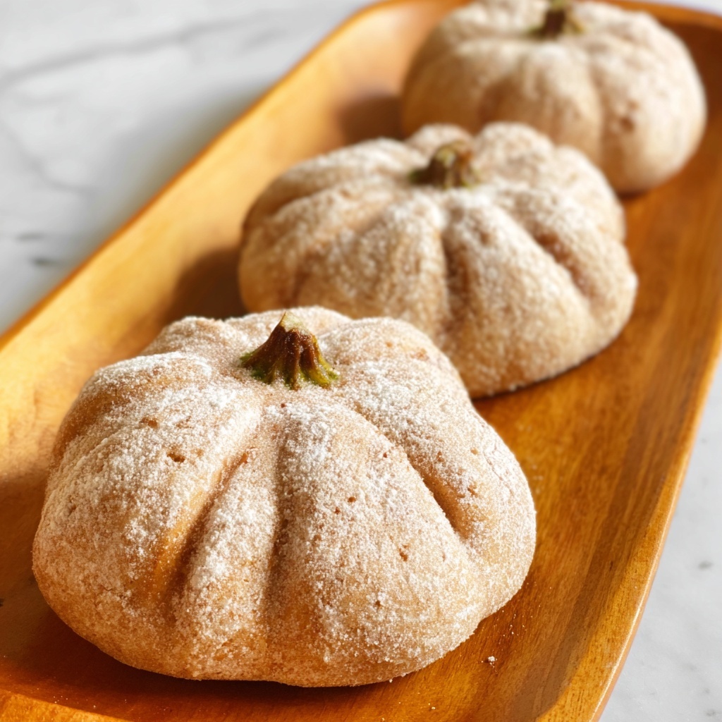 Pumpkin-Shaped Rolls with Pecan Center and Pumpkin Spice Glaze Recipe - Recipe Image