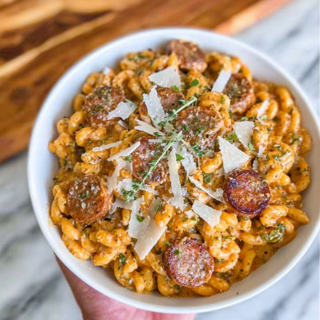 Smoked Sausage Cajun Alfredo Recipe - Recipe Image