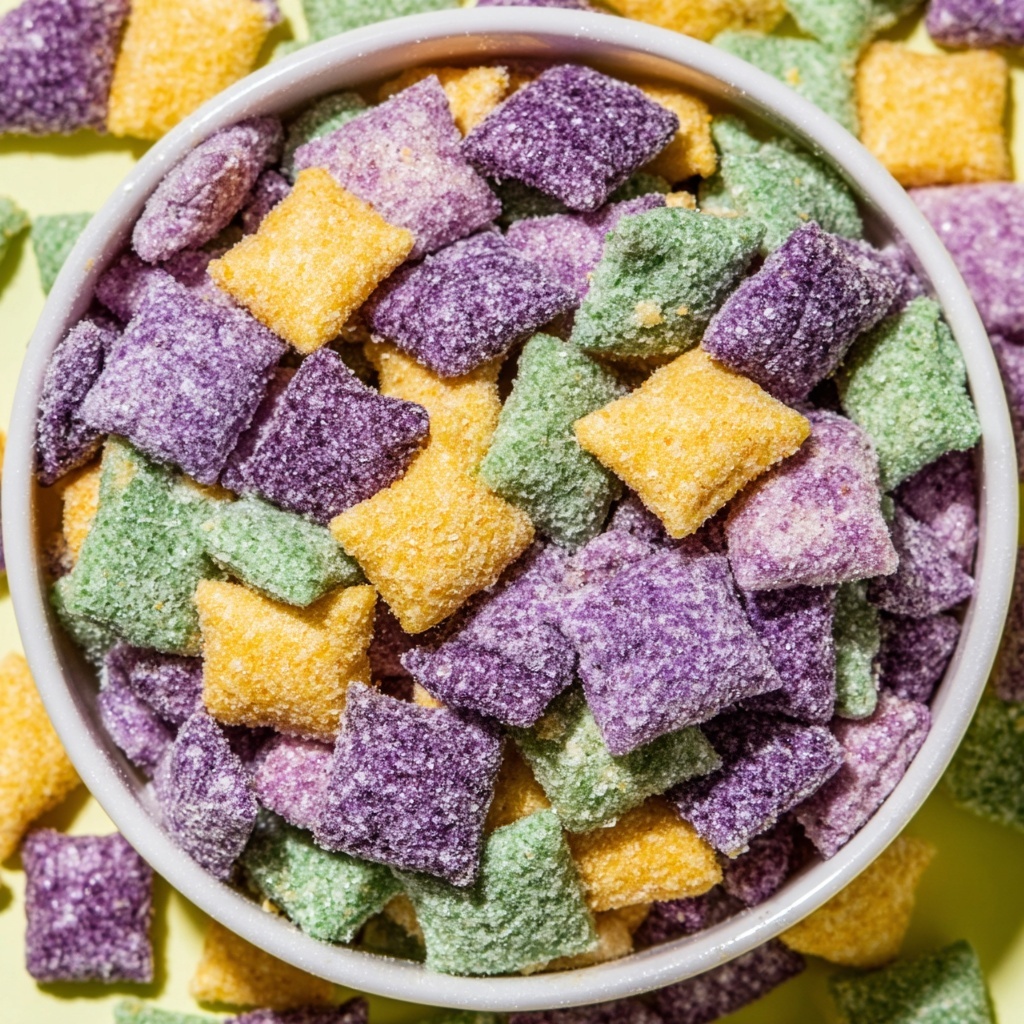 Mardi Gras Muddy Buddies Recipe - Recipe Image