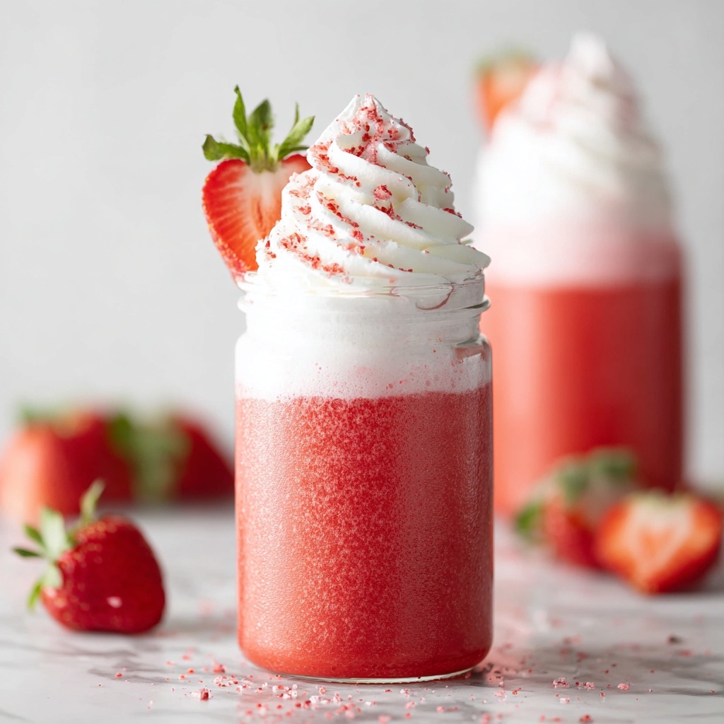 Strawberry Slushie with Vegan Italian Meringe Recipe - Recipe Image