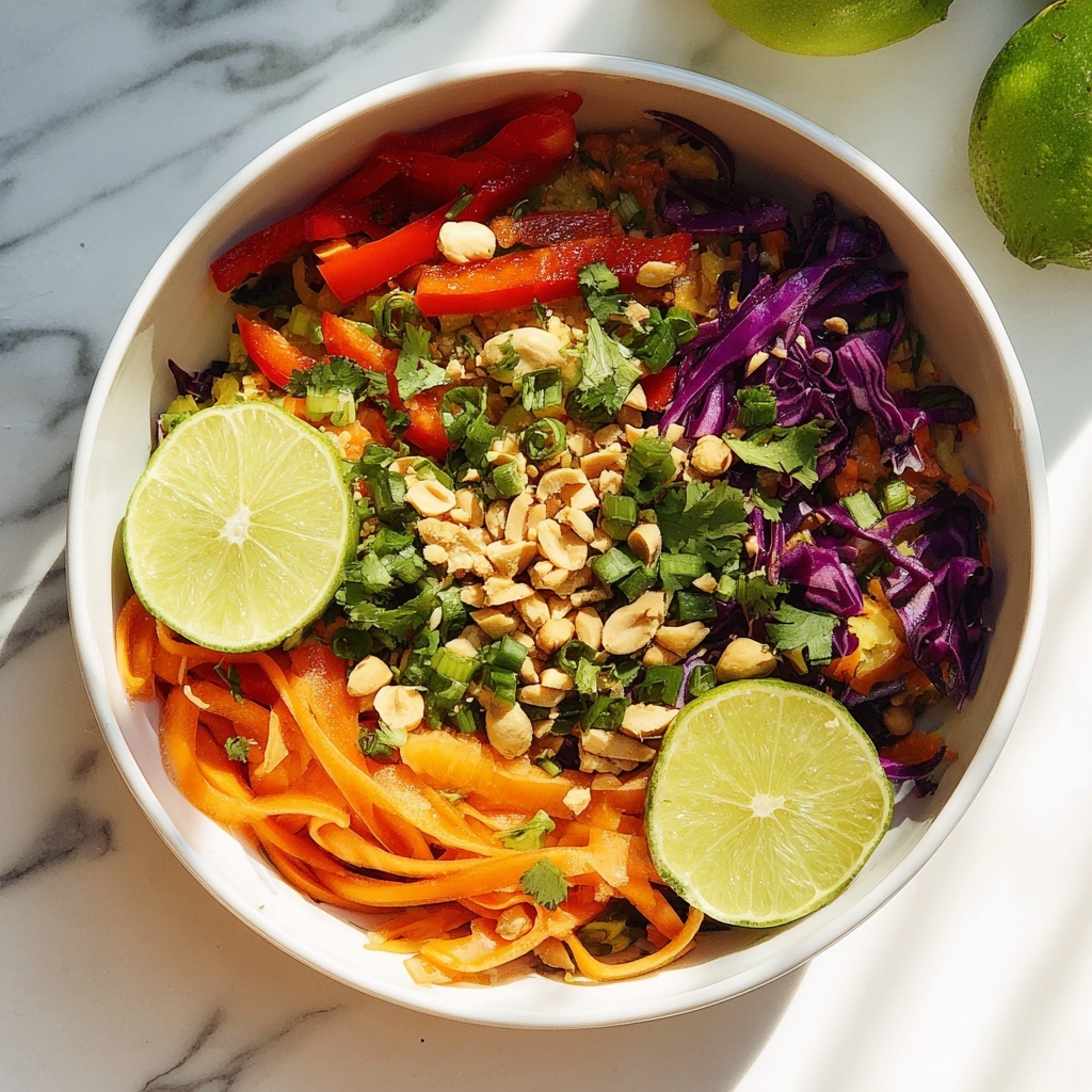 Thai-Inspired Crunchy Salad with Peanut Butter Ginger Sauce Recipe - Recipe Image