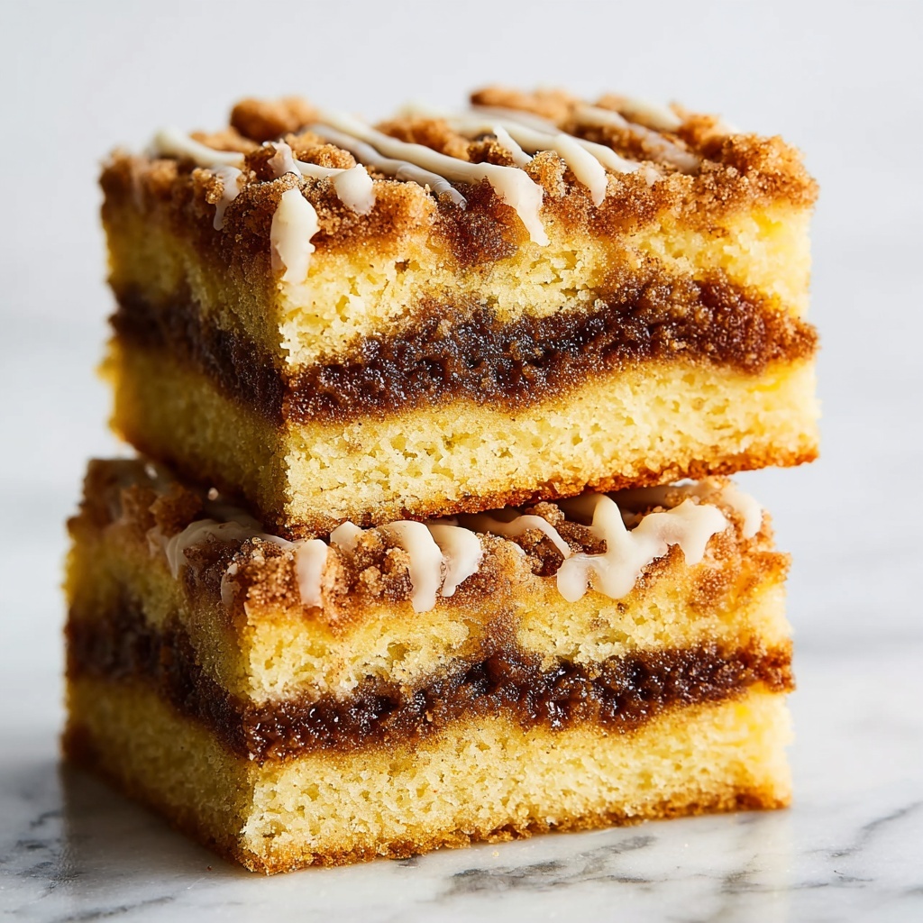 Vegan Cinnamon Coffee Cake with Cinnamon Crumb and Vanilla Glaze Recipe - Recipe Image