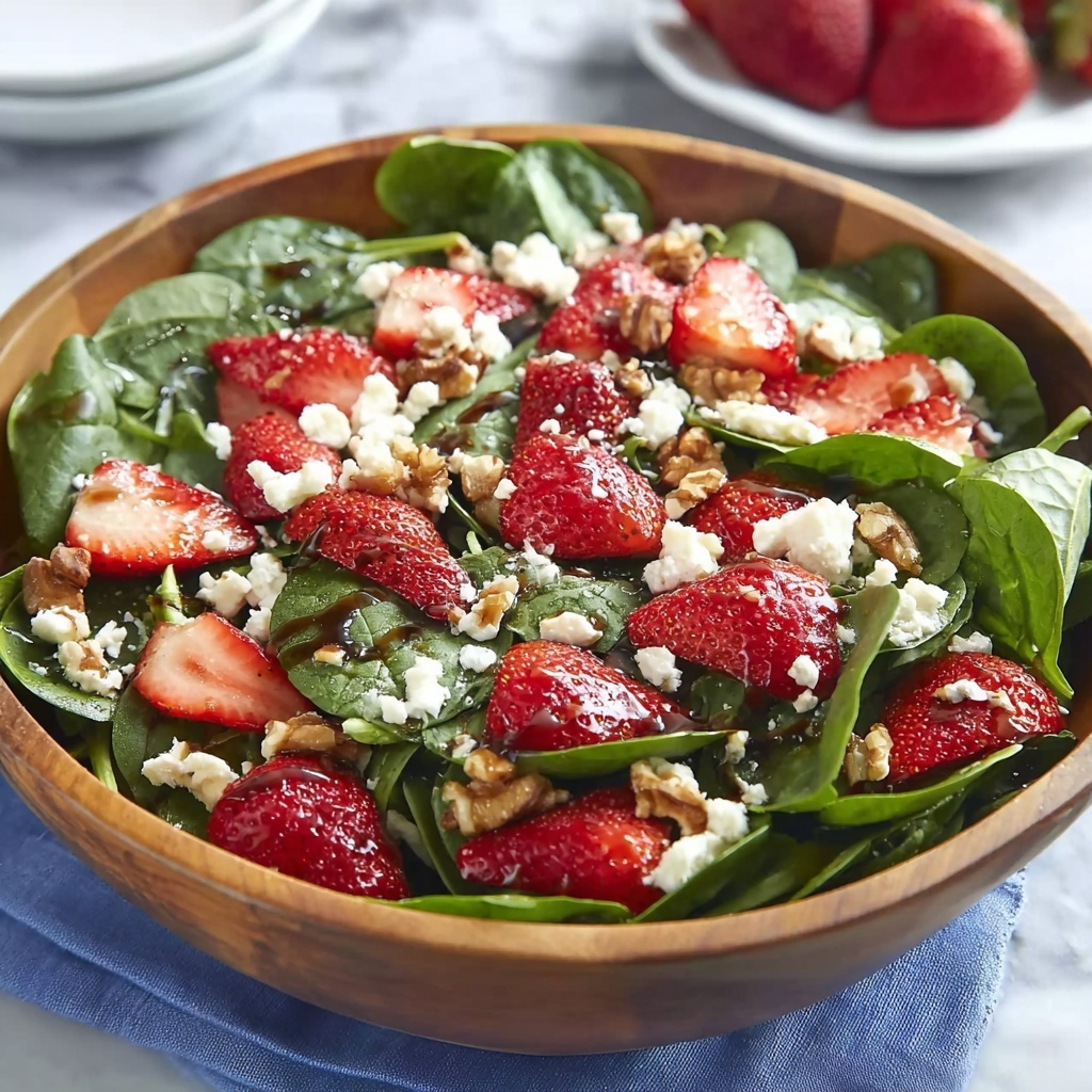 Spinach Strawberry Salad with Feta Cheese Recipe - Recipe Image