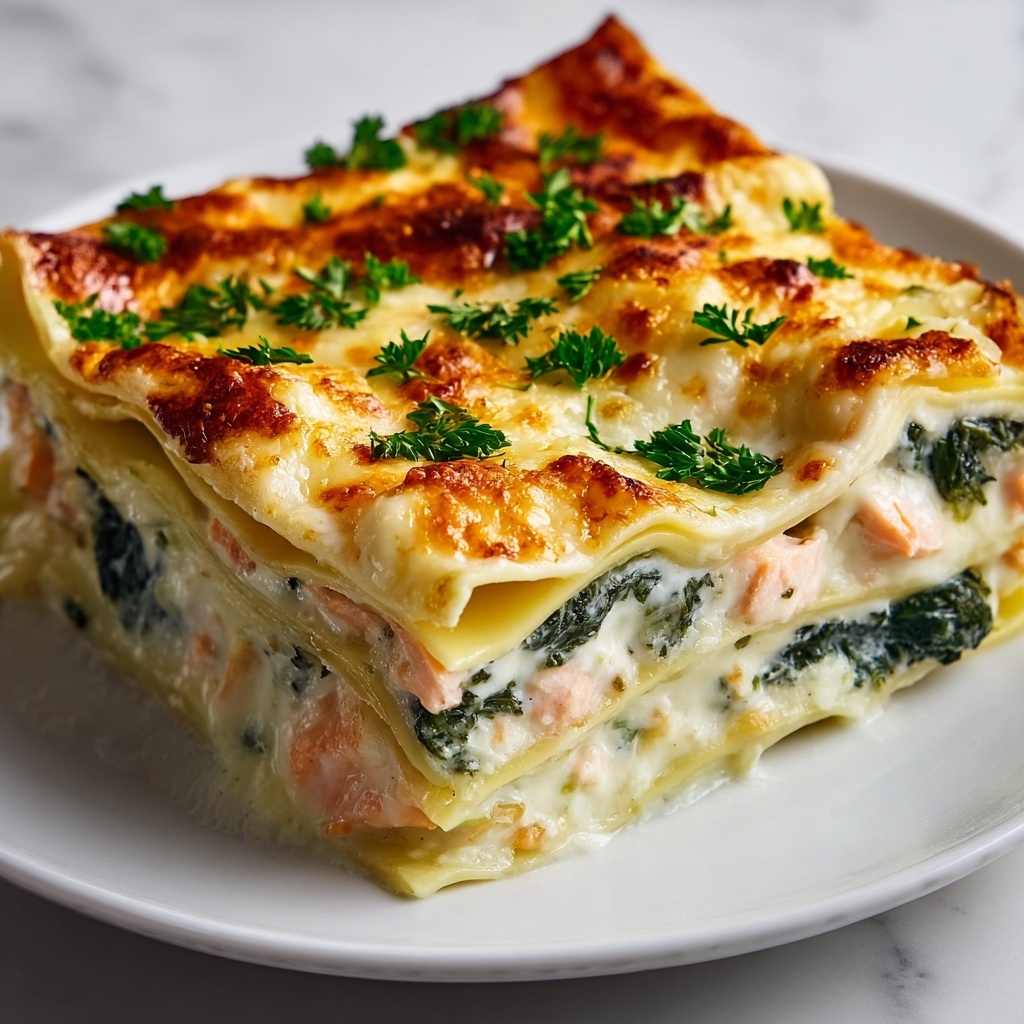 Salmon Spinach Lasagna Recipe - Recipe Image