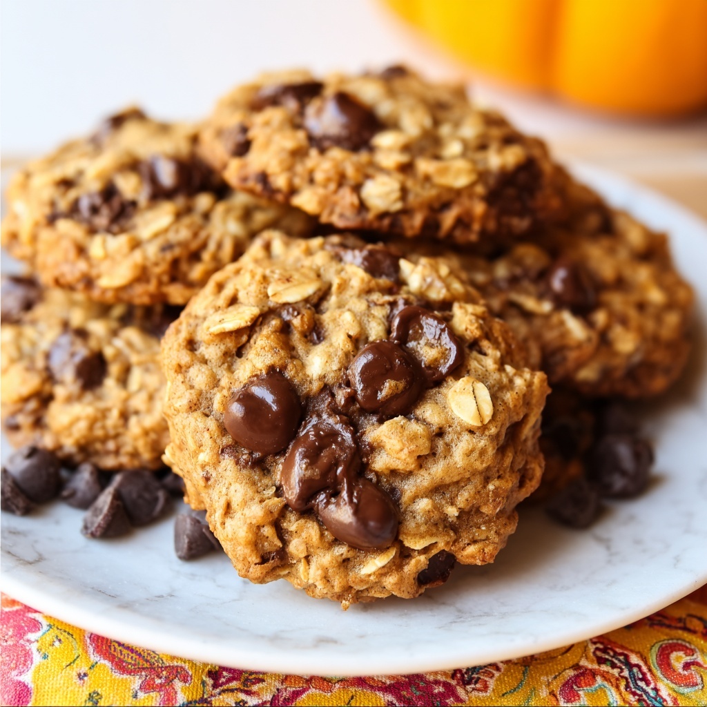 Pumpkin Oatmeal Chocolate Chip Cookies Recipe - Recipe Image