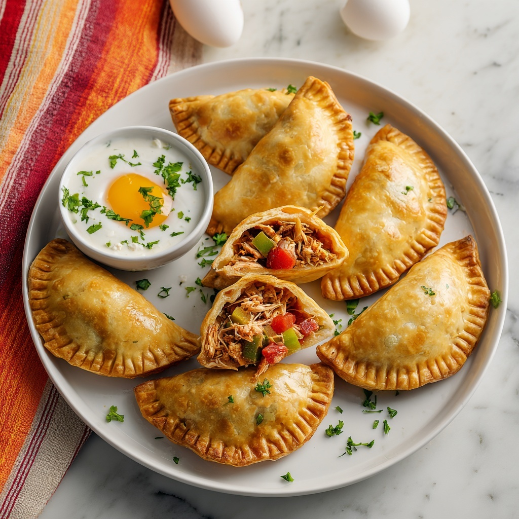 Golden Chicken Empanadas with Flaky Pastry Recipe - Recipe Image