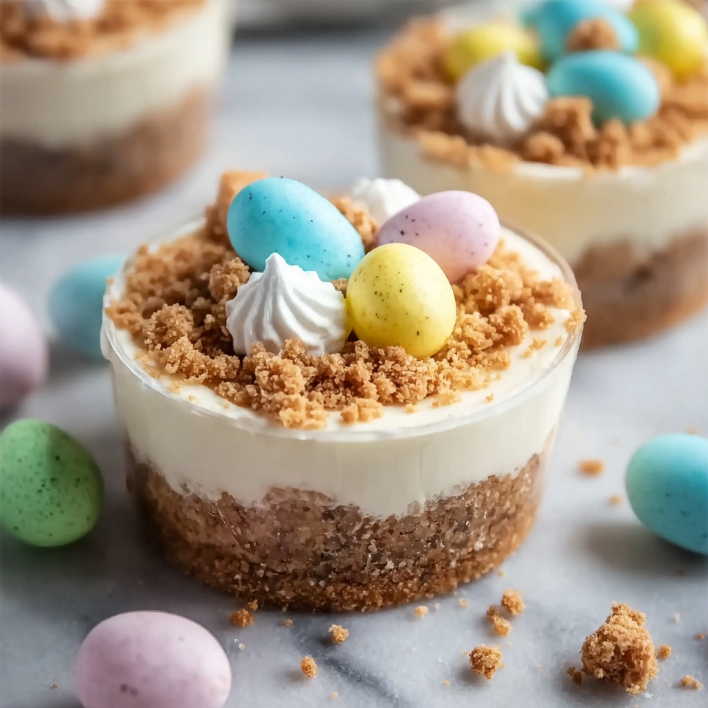 Easter No-Bake Mini Cheesecakes Recipe - Recipe Image