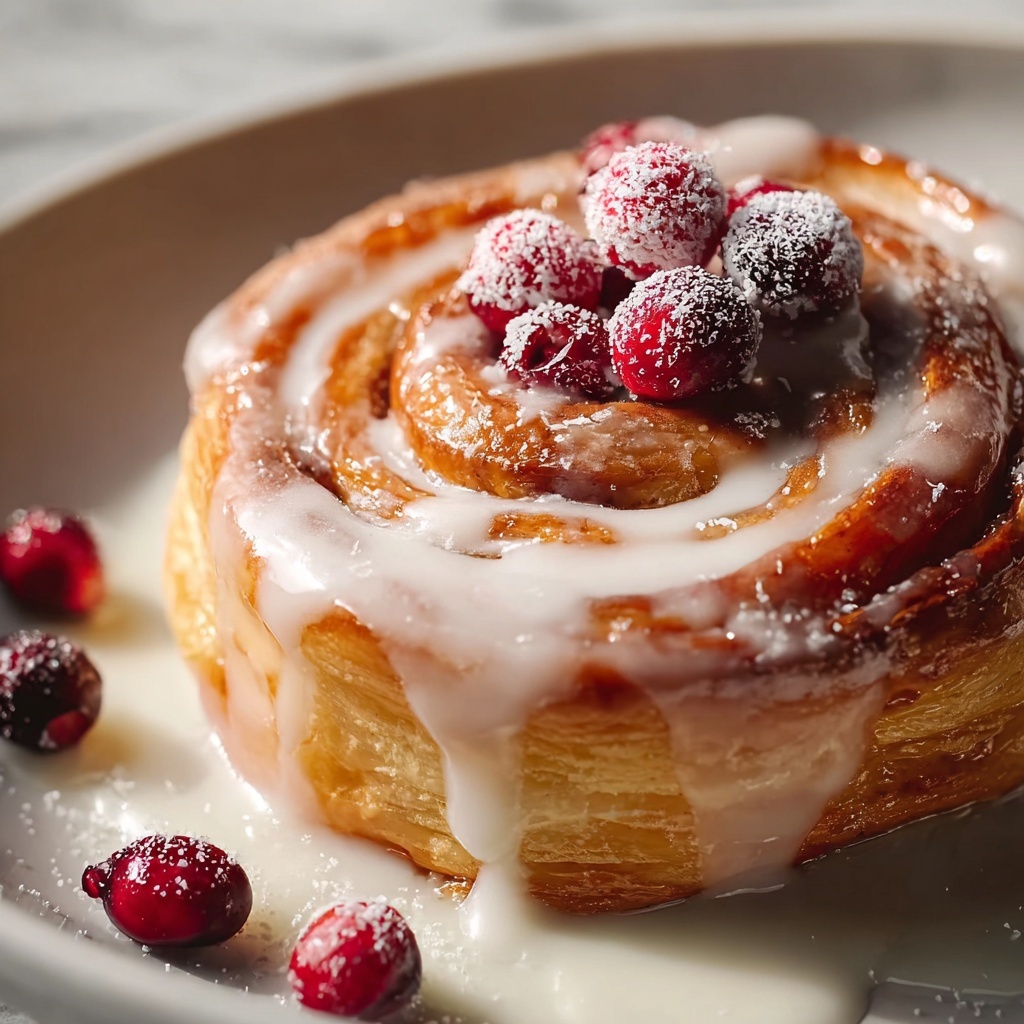 Cream Cheese Danishes with Sugared Cranberries and Vanilla Butter Glaze Recipe - Recipe Image