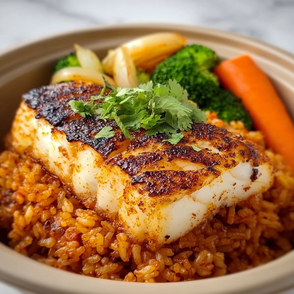 Baked Fish and Rice with Herbs and Lemon Recipe - Recipe Image