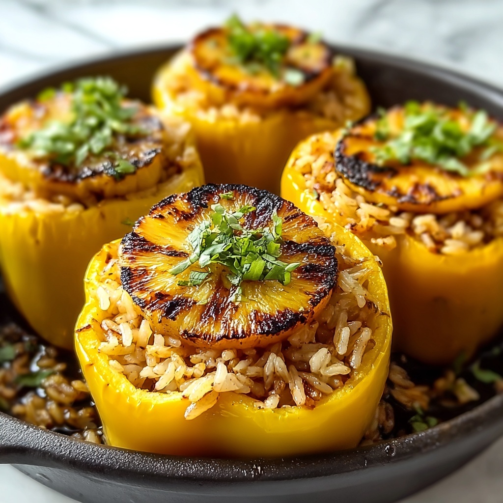 Teriyaki Pineapple Chicken & Rice Stuffed Peppers Recipe - Recipe Image