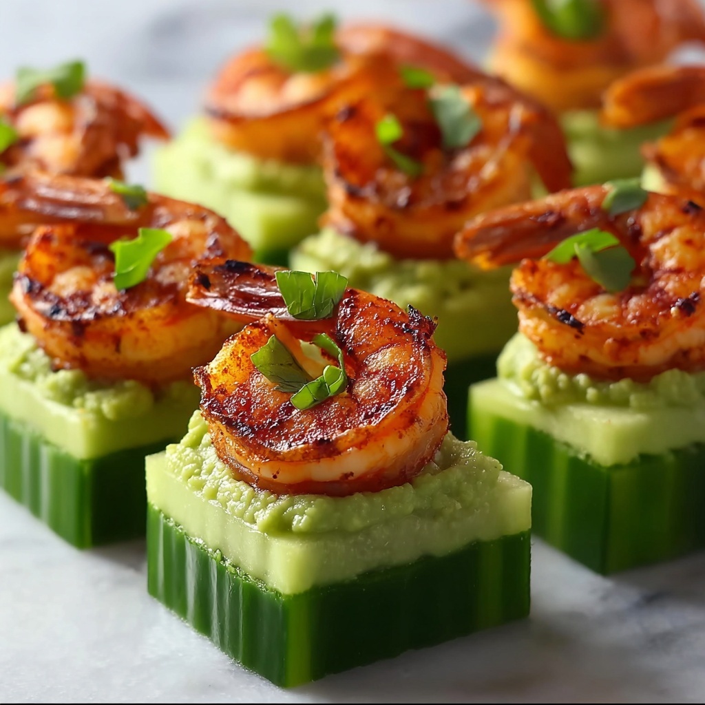 Blackened Shrimp Avocado Cucumber Bites Recipe - Recipe Image