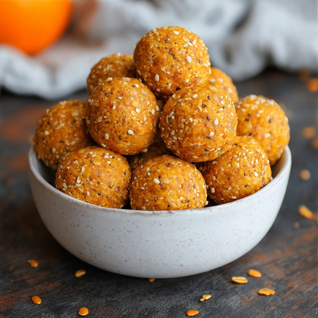 No-Bake Healthy Pumpkin Pie Energy Balls Recipe - Recipe Image