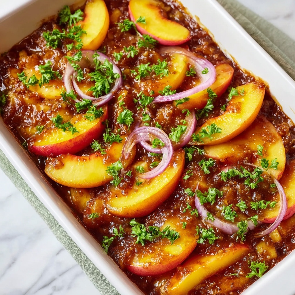 Roasted Peach BBQ Chicken Bake Recipe - Recipe Image