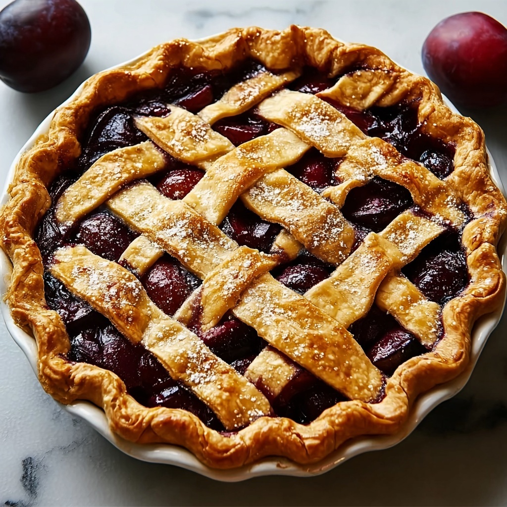 Plum Lattice Pie Recipe - Recipe Image