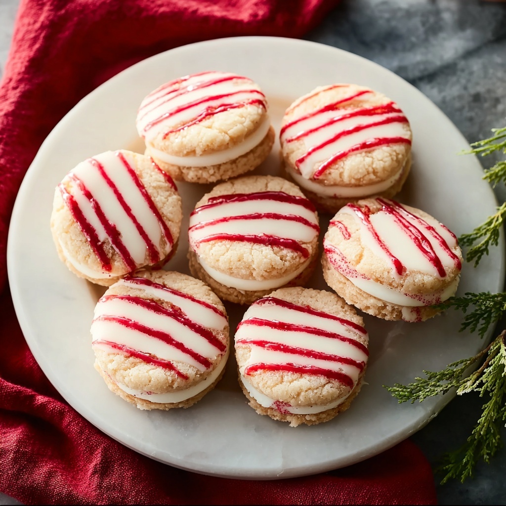 Striped Peppermint Sandwich Cookies Recipe - Recipe Image