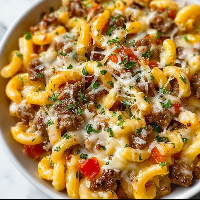 Loaded Cheeseburger Alfredo Pasta Recipe