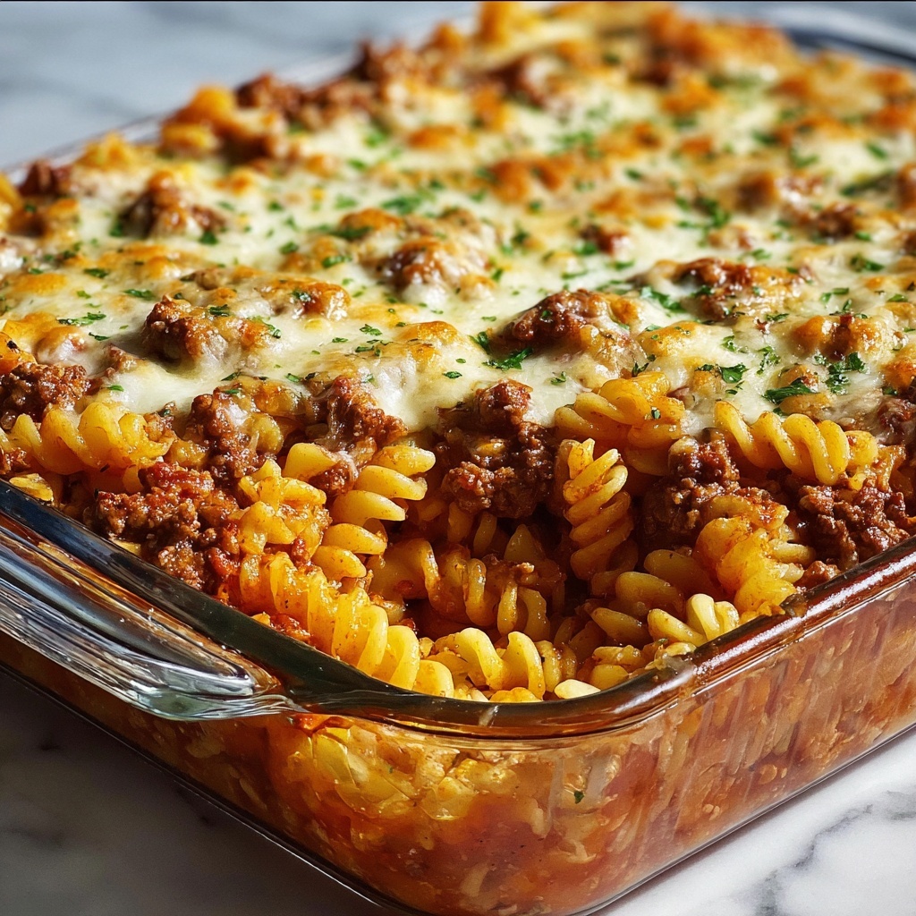 Simple Baked Beef and Pasta Casserole Recipe - Recipe Image