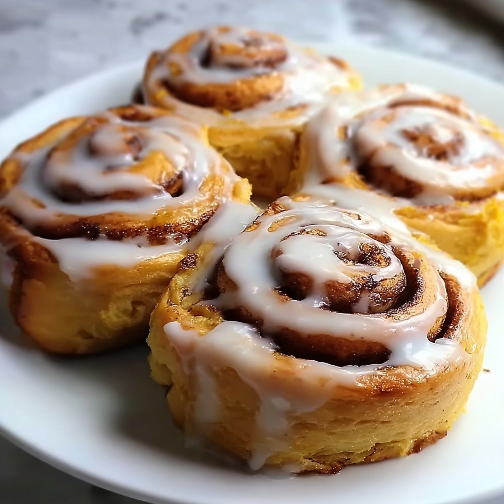 Pumpkin Cinnamon Rolls with Cream Cheese Frosting Recipe - Recipe Image