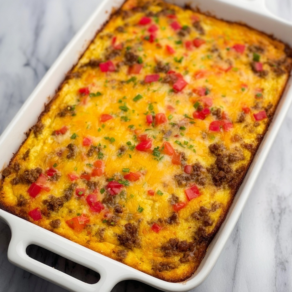 Rotel Sausage Cream Cheese Hash Brown Breakfast Casserole Recipe - Recipe Image