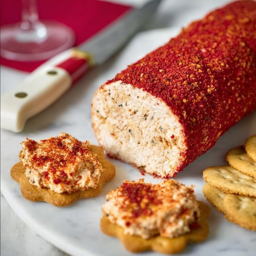 Cheese Log with Chili Powder and Paprika Coating Recipe - Recipe Image