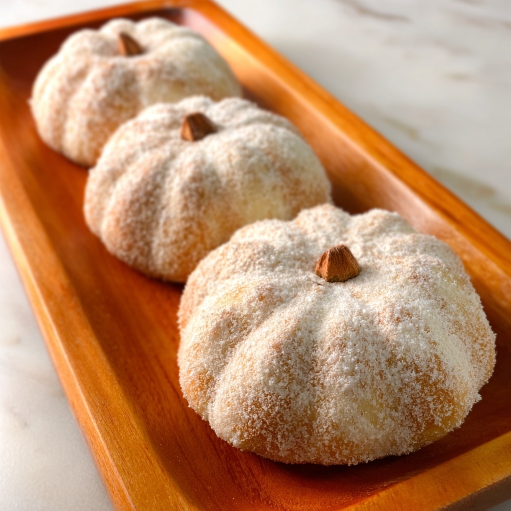 Pumpkin-Shaped Rolls with Pecan Center and Pumpkin Spice Glaze Recipe - Recipe Image