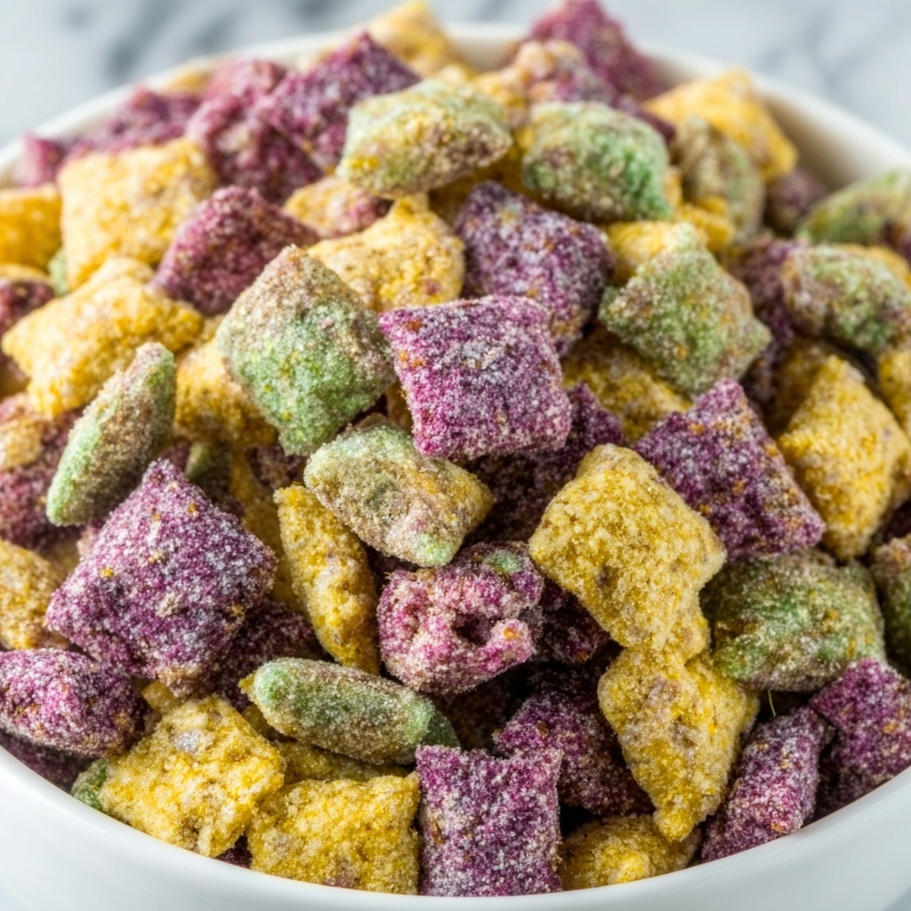 Mardi Gras Muddy Buddies Recipe - Recipe Image
