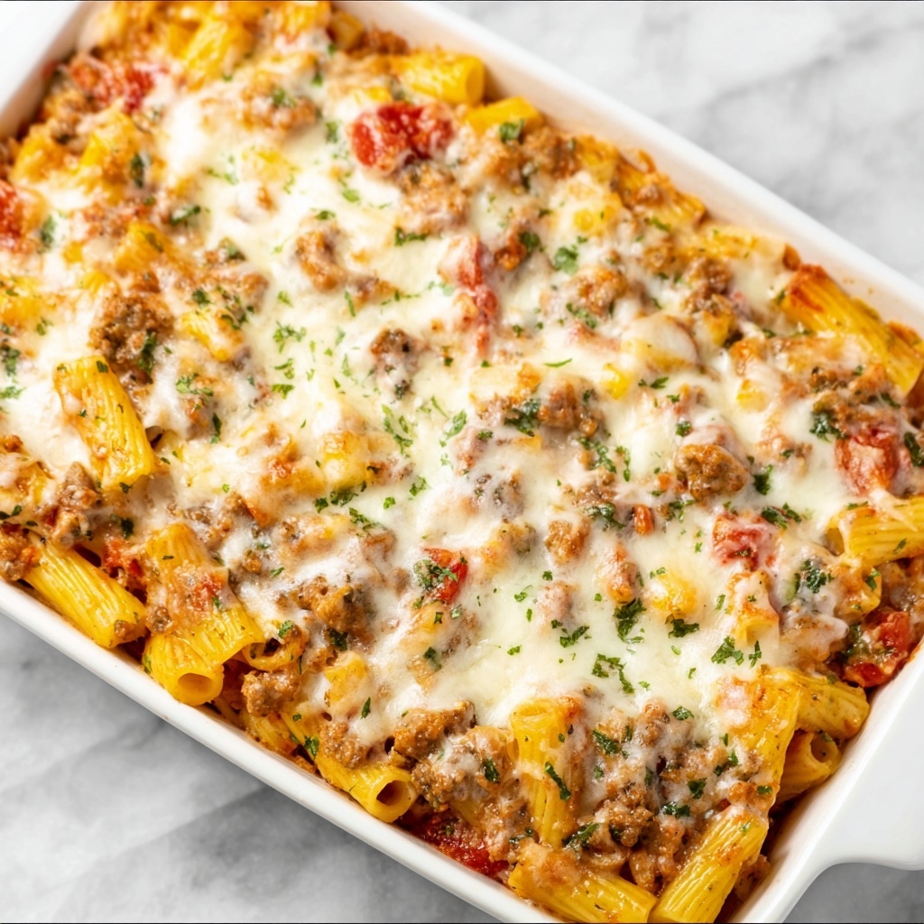 Cheesy Italian Sausage and Spinach Pasta Bake Recipe - Recipe Image