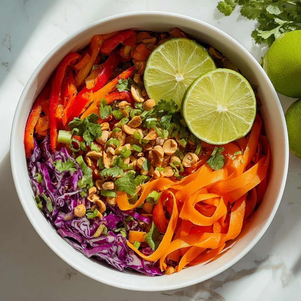 Thai-Inspired Crunchy Salad with Peanut Butter Ginger Sauce Recipe - Recipe Image