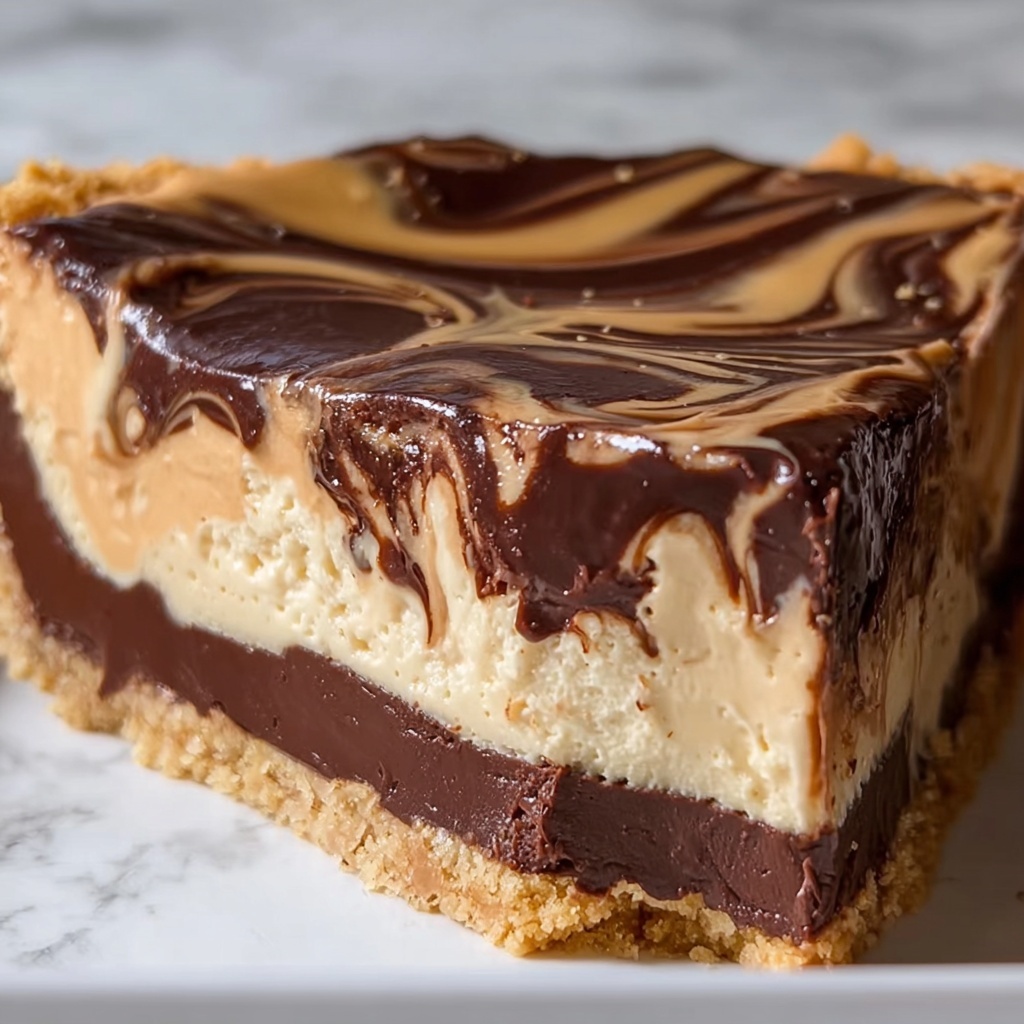 No-Bake Chocolate Peanut Butter Swirl Pie Recipe - Recipe Image
