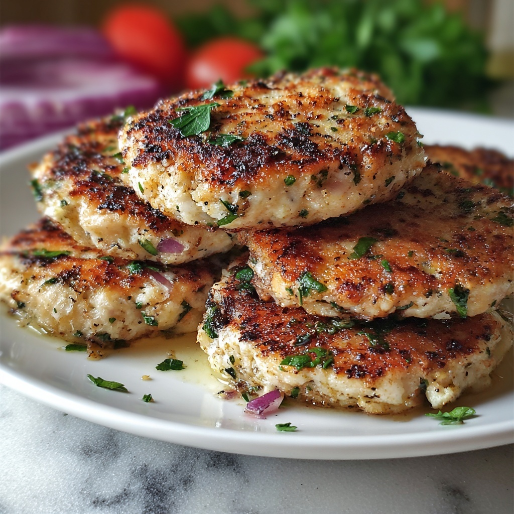 Mediterranean Chicken Patties Recipe - Recipe Image