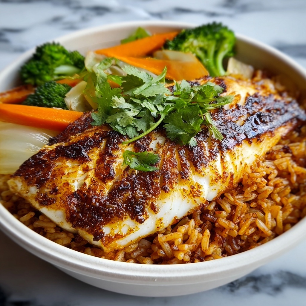 Baked Fish and Rice with Herbs and Lemon Recipe - Recipe Image