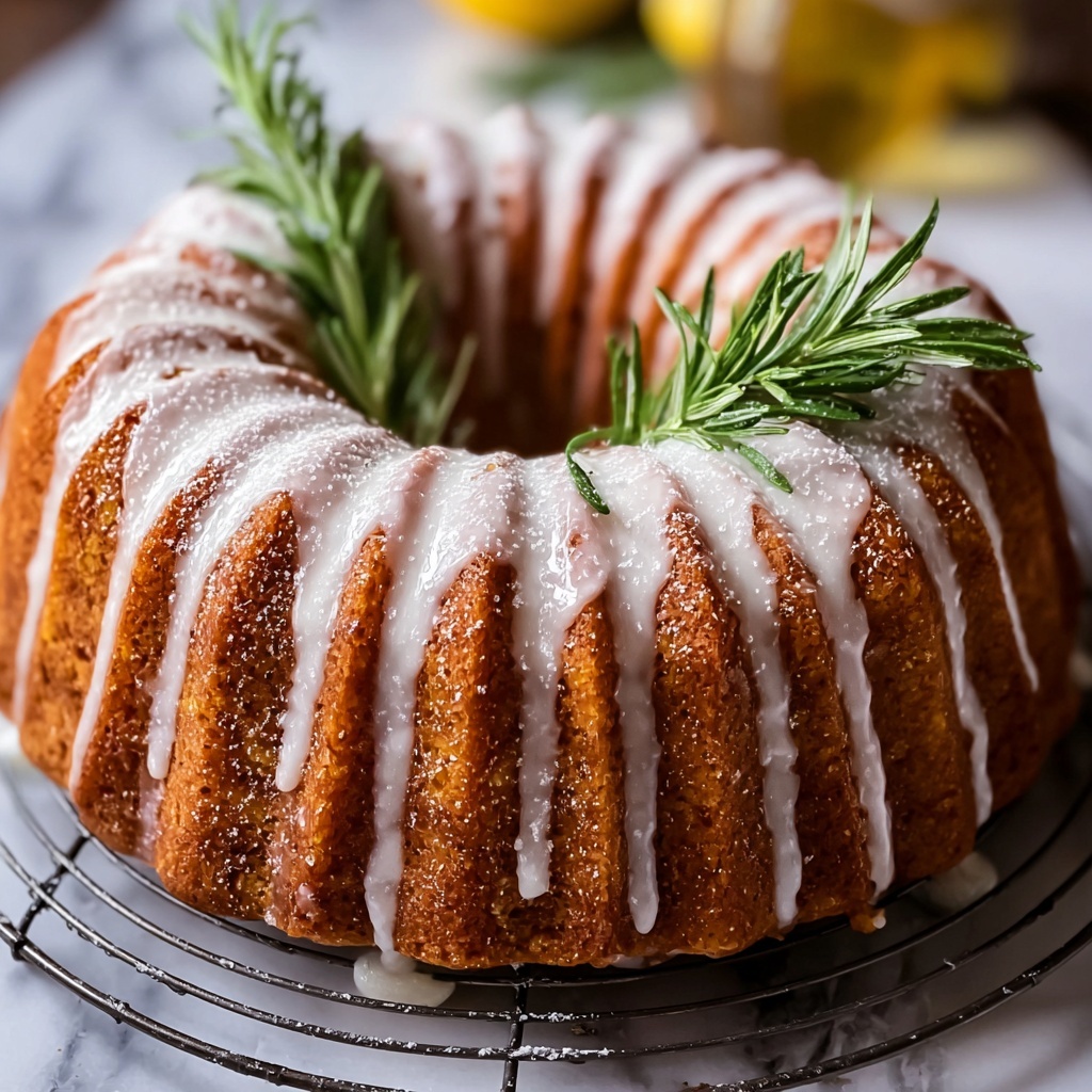 Rosemary-Lemon Bundt Cake with Candied Rosemary Recipe - Recipe Image