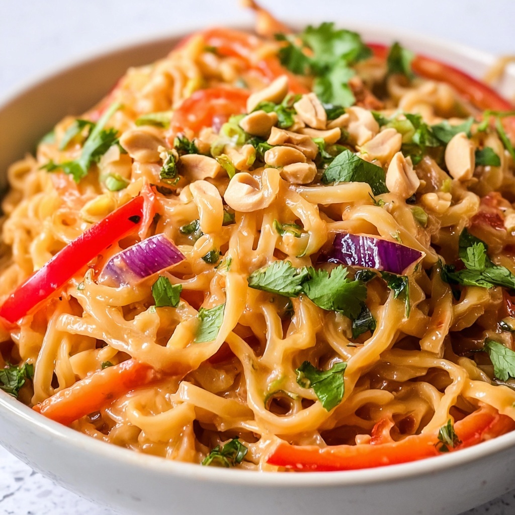 Thai Pasta Salad with Peanut Dressing Recipe - Recipe Image