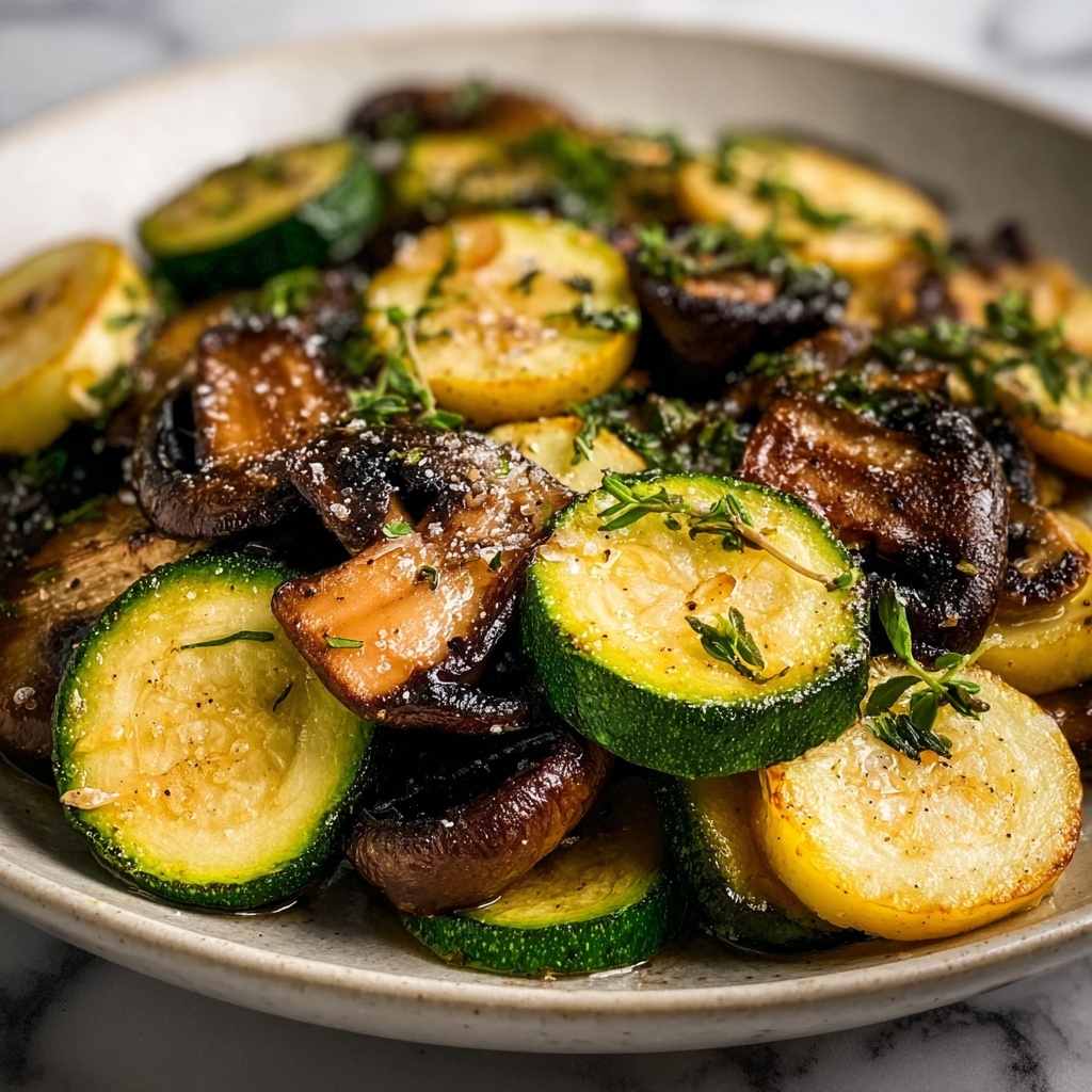 Garlic Herb Zucchini & Mushrooms Recipe - Recipe Image