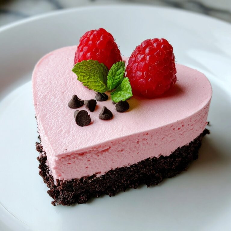 Heart-Shaped Raspberry Mousse with a Brownie Base Recipe