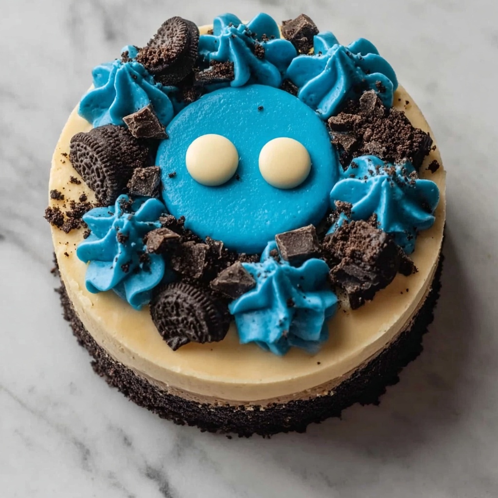 Cookie Monster Cheesecake Recipe - Recipe Image