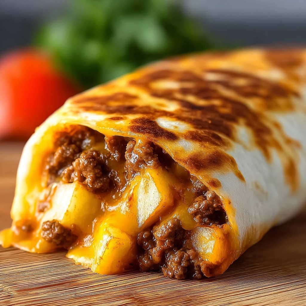 Cheesy Beef and Potato Burritos Recipe - Recipe Image