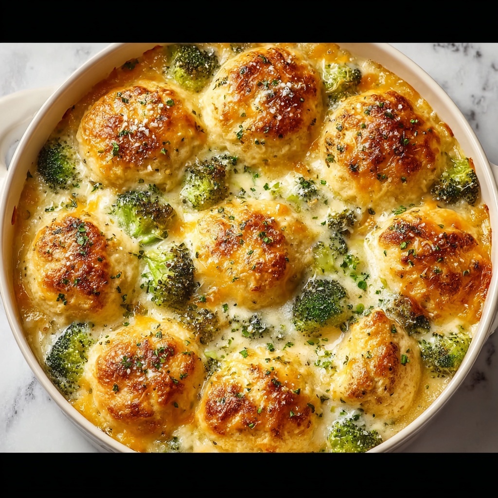 Creamy Broccoli Cheddar Casserole with Garlic Butter Pretzels Recipe - Recipe Image