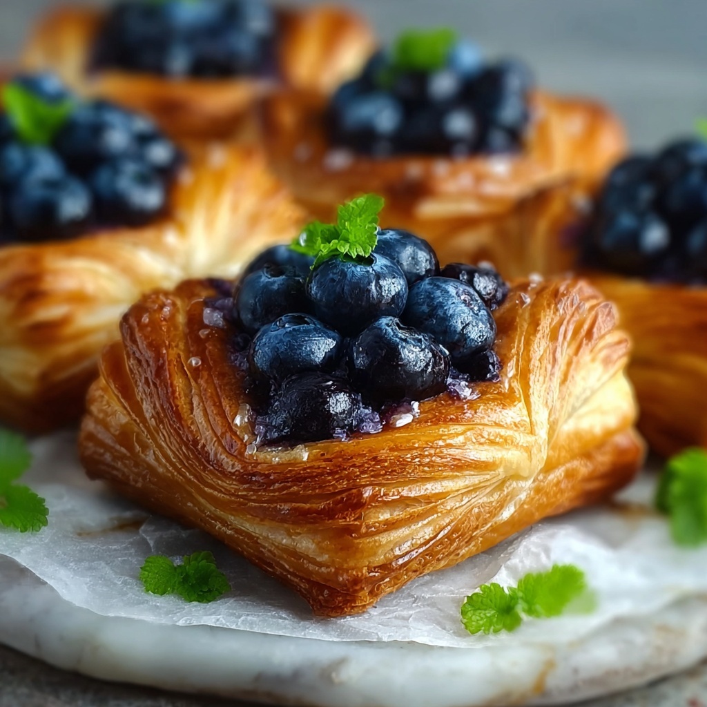 Blueberry Danish Puff Pastry with Cream Cheese Filling Recipe - Recipe Image