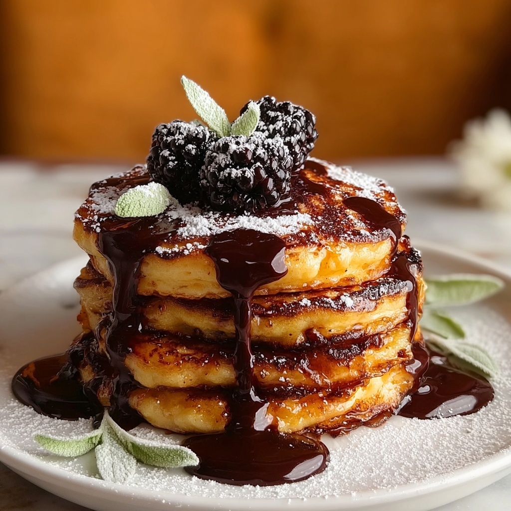 Pumpkin Sage Pancakes with Blackberry Sauce Recipe - Recipe Image