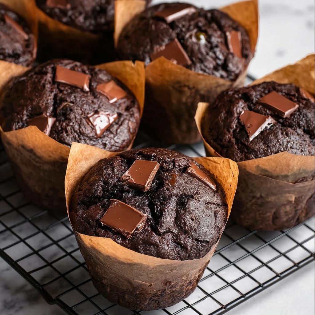 Vegan Chocolate Zucchini Muffins Recipe - Recipe Image