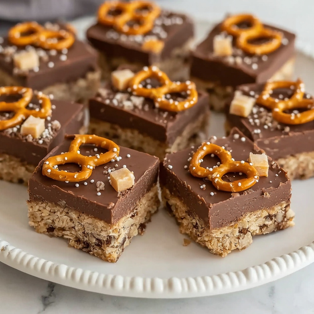 Chocolate Pretzel Peanut Butter Squares Recipe - Recipe Image