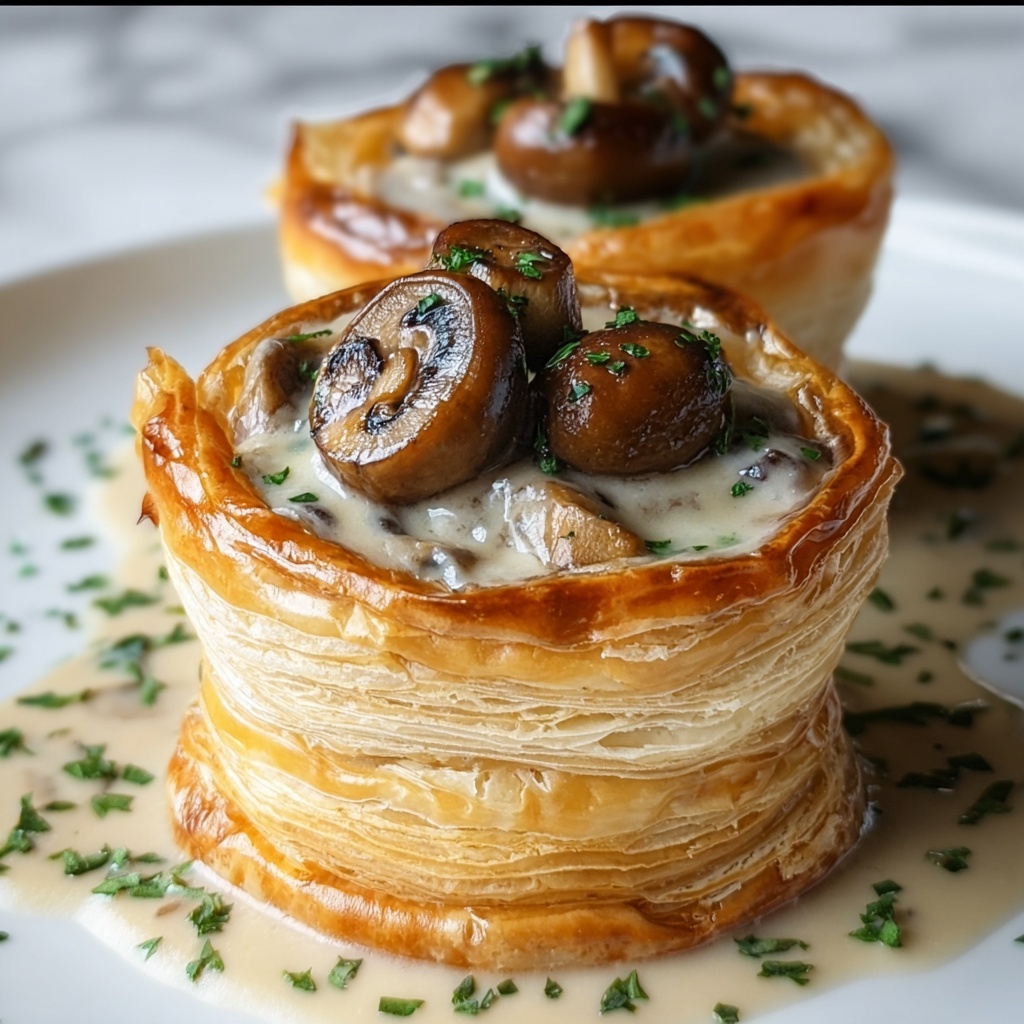 Vol-au-Vent with Creamy Mushroom Filling Recipe - Recipe Image