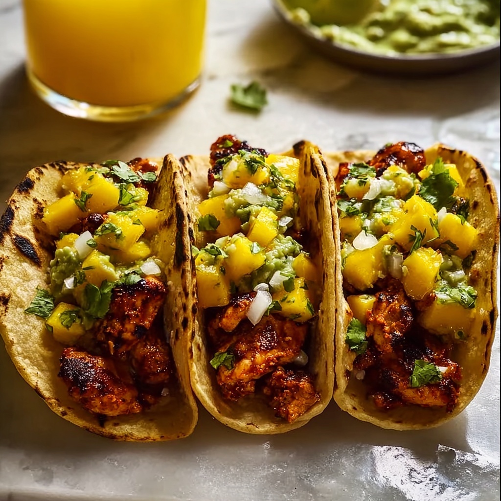 Crispy BBQ Salmon Tacos with Avocado Mango Salsa and Jalapeño Recipe - Recipe Image