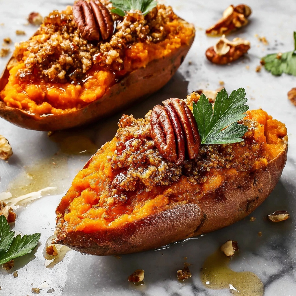 Twice Baked Sweet Potatoes with Pecan Streusel Recipe - Recipe Image