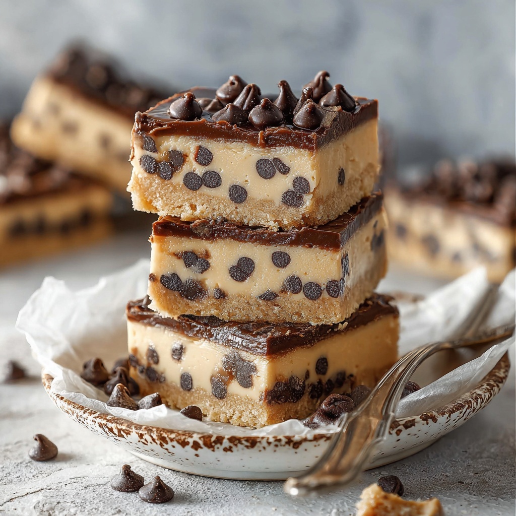 No Bake Cookie Dough Bars Recipe - Recipe Image