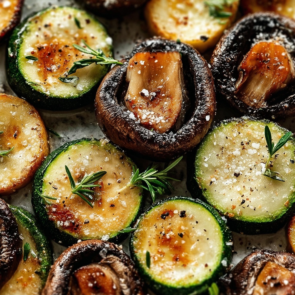 Garlic Herb Zucchini & Mushrooms Recipe - Recipe Image