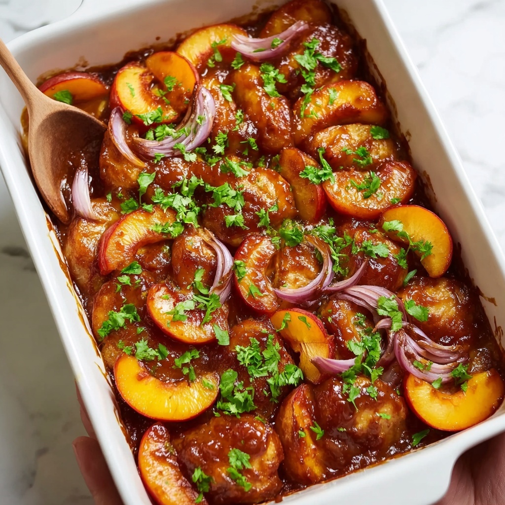 Roasted Peach BBQ Chicken Bake Recipe - Recipe Image