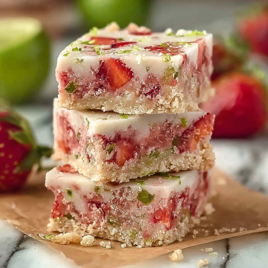 Strawberry Lime White Chocolate Gooey Bars Recipe - Recipe Image