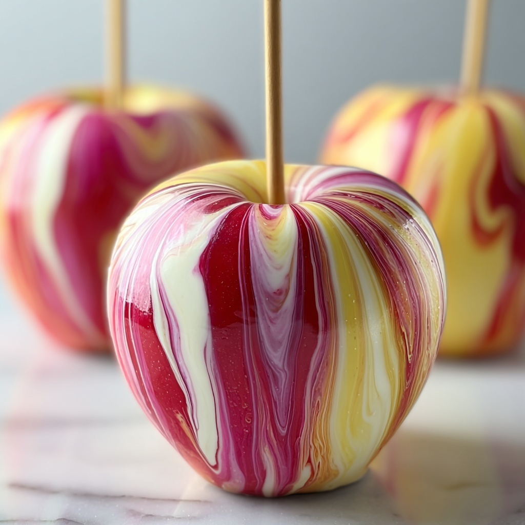 Marbled Effect Candy Apples Recipe - Recipe Image